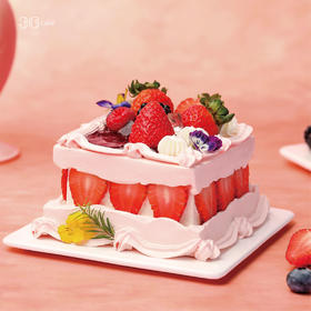 芭蕾草莓 ‧ 红颜 草莓伯牙红丝绒 蛋糕，可选5,6,8英寸