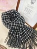 MH竹纤维女士时尚小格子流苏围巾67108 商品缩略图2