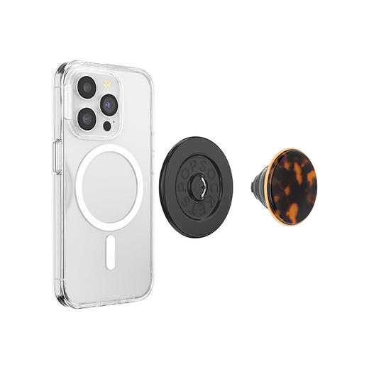 【蕾丝花序】烟琥珀·MagSafe圆啪嗒 MAGSAFE磁吸手机气囊支架 Round圆啪嗒系列 黑色 商品图3