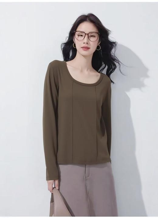 这也太好穿了吧【超值特卖】688双压线圆领超软超弹打底衫-喜出 商品图2