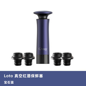 cheer启尔红酒瓶塞 真空保鲜瓶塞家用密封葡萄酒红酒塞子红酒塞红酒抽真空套装 （宝石蓝）