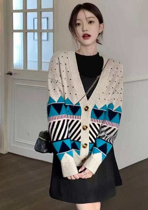 【韩系毛衣】海岛风～针织开衫毛衣-喜出 商品图1