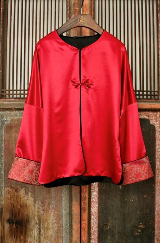 盛唐牡丹 | 丝毛拼八达晕纹宋锦外套 商品图0