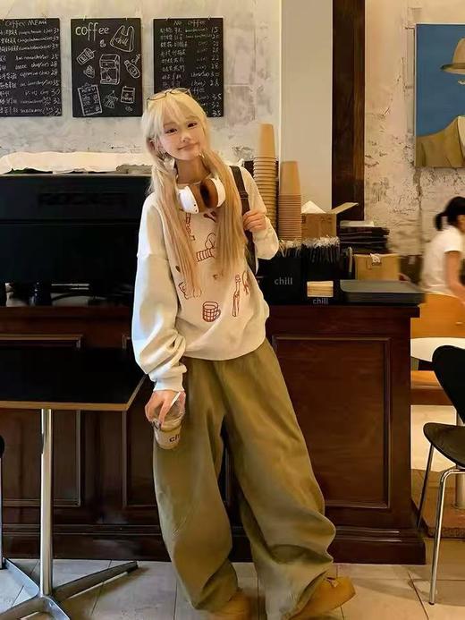 清了！清！不支持退货【自营】【工艺卫衣】egg品牌爆款～重工刺绣～重工蛋糕刺绣宽松短款卫衣-喜出 商品图0