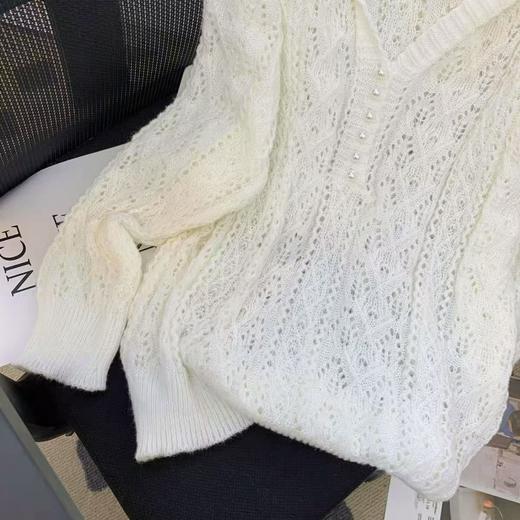 【超值特卖】连帽镂空针织毛衫毛衣-喜出 商品图1