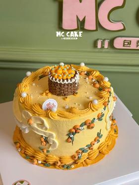 柿柿如意裱花蛋糕