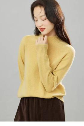 【超值特卖】100%羊毛针织半高领打底衫羊毛衫-喜出