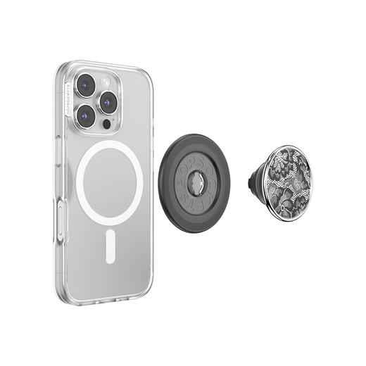 【蕾丝花序】暗夜蕾丝花·MagSafe圆啪嗒 MAGSAFE磁吸手机气囊支架 Round圆啪嗒系列 黑色 商品图3