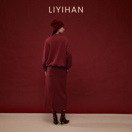 LIYIHAN岁暖红2025冬季新款新中式棉质盘扣V领红色套装 商品图4