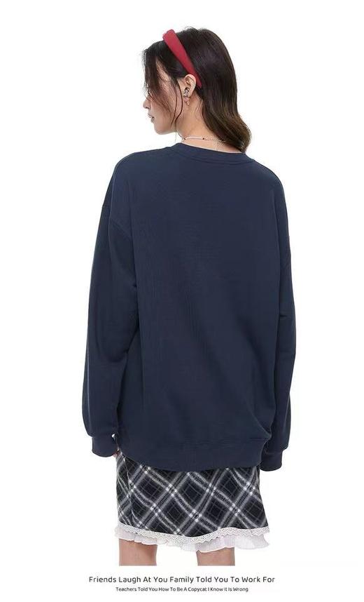 2026🔥🔥【潮牌卫衣】圆领牛奶绒～美式星星字母印花加绒牛奶绒卫衣-喜出 商品图2