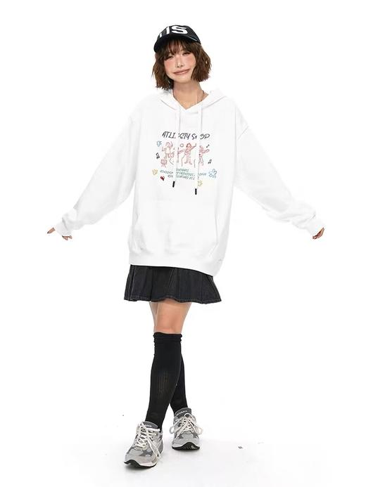 2026【潮牌卫衣】内里毛圈～（连帽）设计感音乐人物宽松大版卫衣-喜出 商品图0