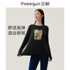 Threegun三枪 【抗菌棉】印花圆领女士长袖上衣打底衫-24196A011 商品缩略图7