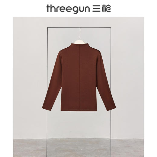 Threegun三枪 【爽滑密棉】连领女士长袖上衣打底衫-23952A011 商品图12