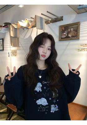 清了！清！不支持退货【自营】【工艺卫衣】egg品牌爆款～狗狗印花短款卫衣-喜出