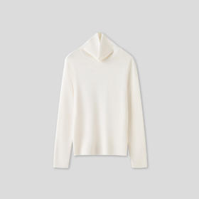 盛唐婧 | 重磅精纺羊毛高领宽松打底-白色