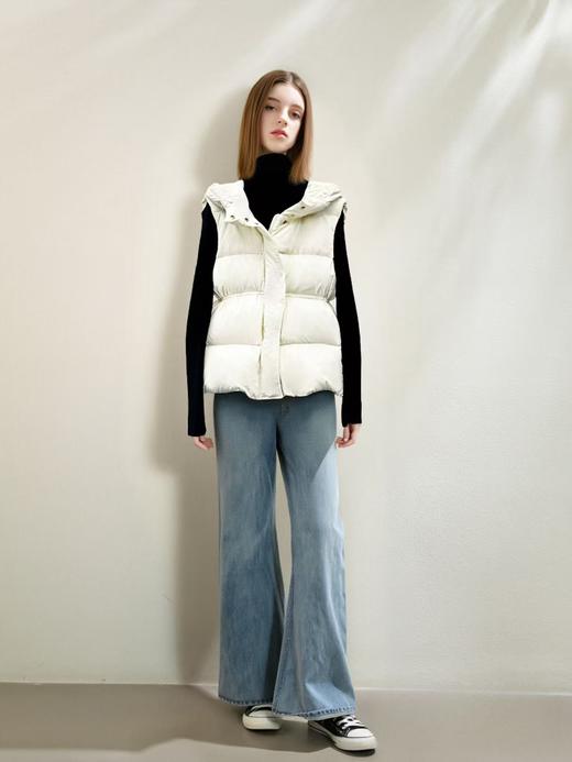 【高端系列】鹅绒马甲～轻暖收腰连帽蓬松保暖马甲-喜出 商品图0