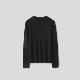 盛唐婧 | 重磅精纺羊毛圆领宽松打底-黑色