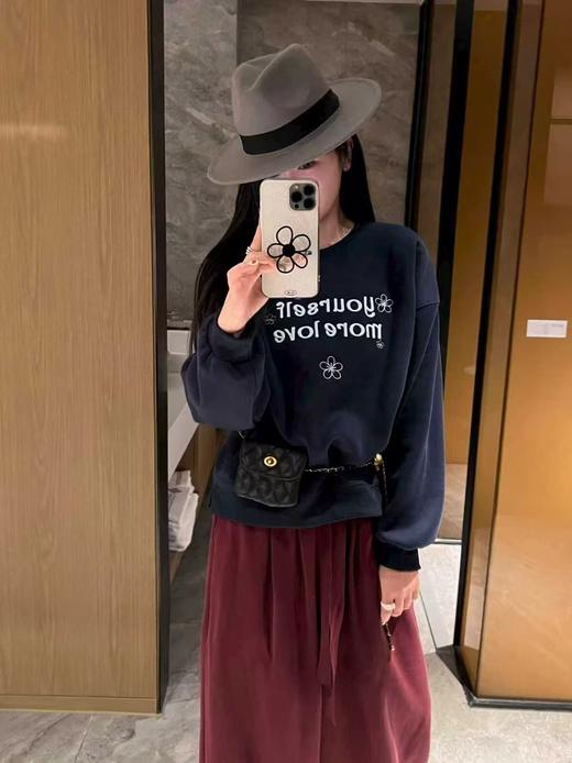 女王节抢购价-不支持退【自营】🔥🔥🔥品质奥粒绒厚款【重工刺绣】95%棉 2025精致花朵字母宽松短款卫衣-喜出 商品图3