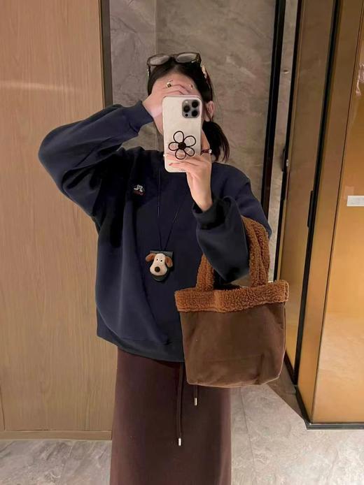 女王节抢购价-不支持退【自营】🔥🔥🔥品质奥粒绒【重工刺绣】95%棉 2025 爆款可爱狗狗加绒宽松短款卫衣-喜出 商品图3