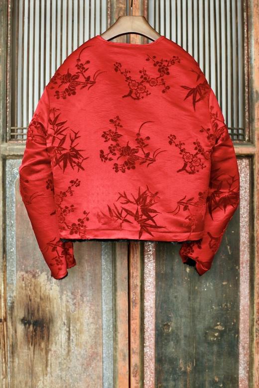 盛唐牡丹 | 水貂拼梅兰竹菊漳缎双面穿外套（里红色） 商品图5