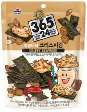 思潮 花生黄油味海苔脆25g사조 크리스피김_땅콩버터25g