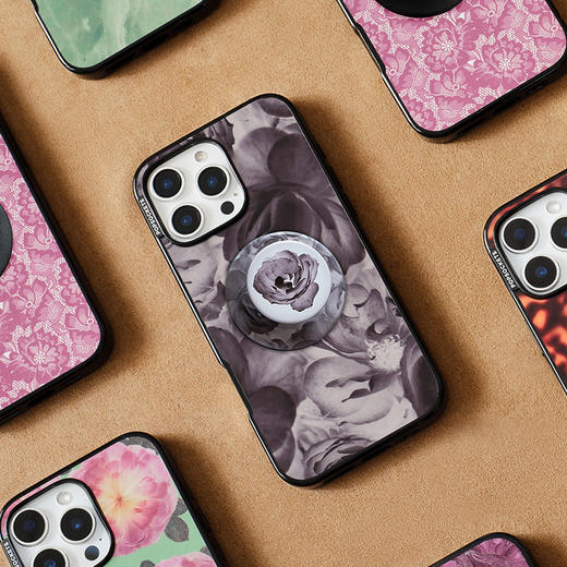 【蕾丝花序】暗夜花序 POPCASE手机壳 MagSafe Popcase磁吸款 镜面壳 黑色 iPhone17/16/15/14/13 商品图1