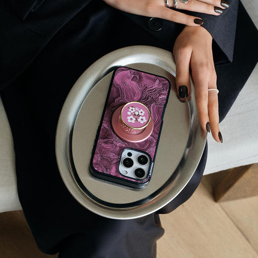 【蕾丝花序】微醺年轮 POPCASE手机壳 MagSafe Popcase磁吸款 紫色 iPhone17/16/15/14/13 商品图1