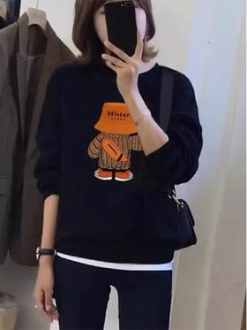 2026！清货不退🔥🔥【潮牌卫衣】圆领牛奶绒～背包熊加绒卫衣-喜出