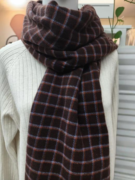 MH竹纤维女士时尚小格子流苏围巾67108 商品图7