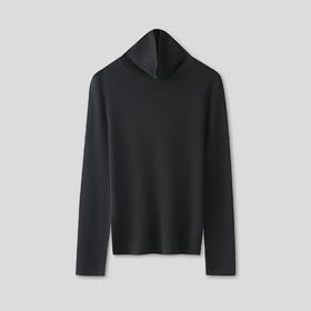 盛唐婧 | 重磅精纺羊毛高领宽松打底-黑色