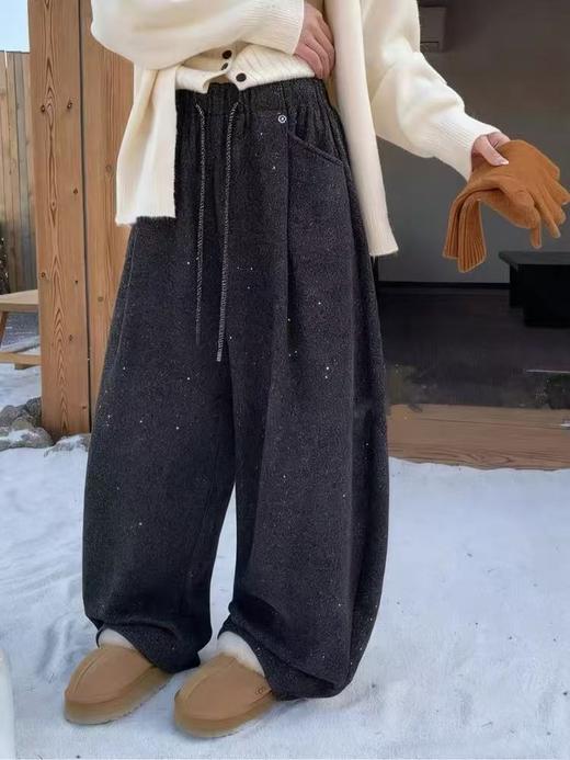 🔥🔥【2025爆款休闲裤】银河星空细闪～7581内里加绒休闲弯刀休闲裤-喜出 商品图0