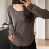 女王节抢购价-不支持退【自营】【超值特卖】K517方圆领长袖打底衫打底衫-喜出 商品缩略图1