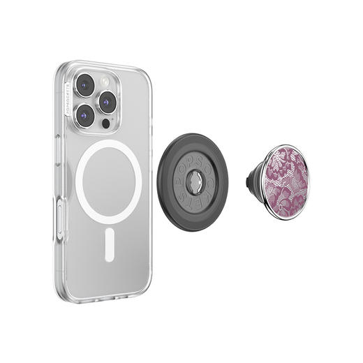【蕾丝花序】微醺蕾丝花·MagSafe圆啪嗒 MAGSAFE磁吸手机气囊支架 Round圆啪嗒系列 紫色 商品图3