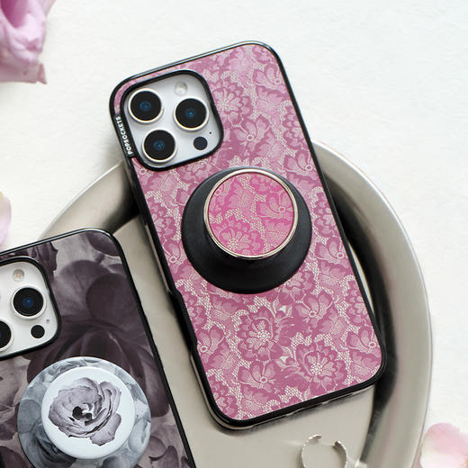 【蕾丝花序】微醺蕾丝花·MagSafe圆啪嗒 MAGSAFE磁吸手机气囊支架 Round圆啪嗒系列 紫色 商品图1