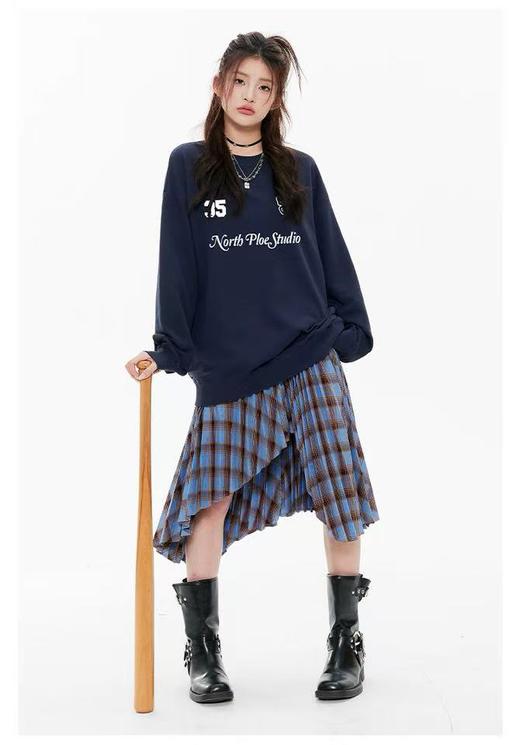 🔥🔥【潮牌卫衣】圆领颗粒绒～蝴蝶35字母印花加绒颗粒绒卫衣-喜出 商品图1