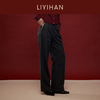 LIYIHAN写意集 2025冬季新款棉麻休闲直筒裤灰色女裤子小众设计感 商品缩略图2