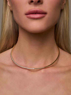 北京仓｜Lili Claspe-Reese-瑞茜 金色 网球 锆石 项圈［美国设计师］