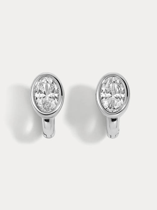 订购8周到｜Lili Claspe-Rhea Oval-银色 锆石 耳环［美国设计师］ 商品图1