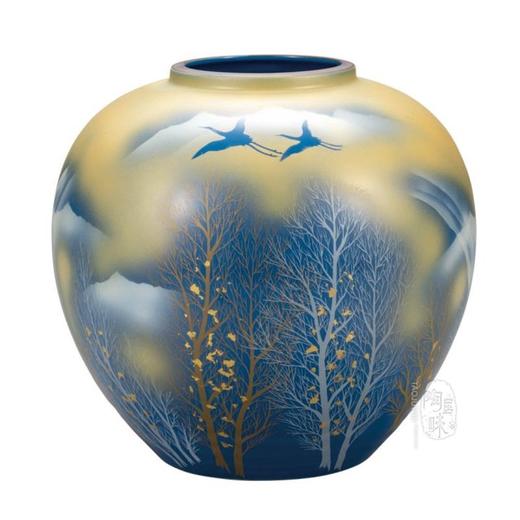 日本原装进口九谷烧日式台面陶瓷花瓶客厅居家摆件装饰品创意礼品九谷烧金云木立花瓶23.5cm 商品图5