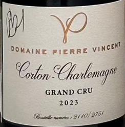 Pierre Vincent Corton Charlemagne Grand Cru皮埃尔文森特酒庄科通查理曼特级园干白葡萄酒（签字版）2023