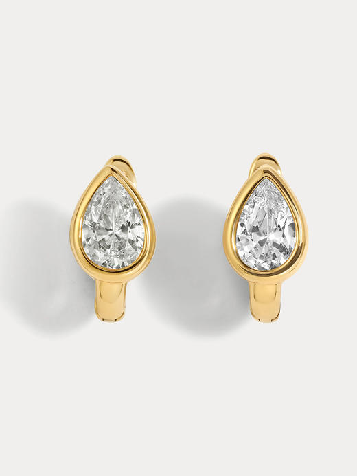 订购8周到｜Lili Claspe-Rhea Pear-金色 锆石 耳环［美国设计师］ 商品图1