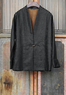 盛唐牡丹 | 缠枝纹香云纱男士外套