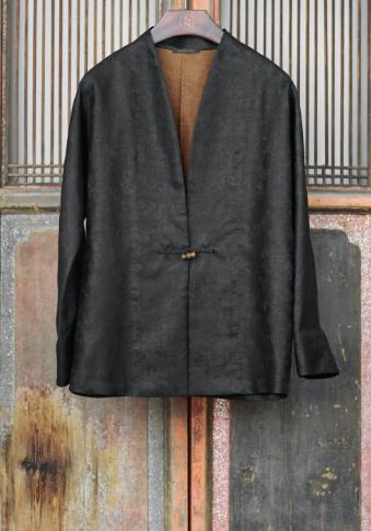 盛唐牡丹 | 缠枝纹香云纱男士外套 商品图0