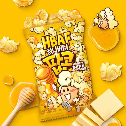 芭蜂蜂蜜黄油/炸薯条番茄酱味/咸牛奶味爆米花80g 休闲解馋小零食 152892/152893/152894 商品图2