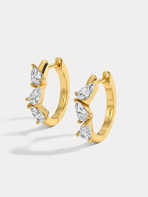 订购8周到｜Lili Claspe-Bryn-布林 金色 锆石 大号 耳环［美国设计师］ 商品图1