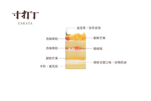 固体杨枝甘露·芒果西柚啵啵蛋糕（可备注少糖） 商品图5