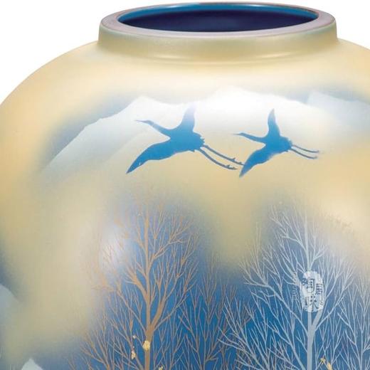 日本原装进口九谷烧日式台面陶瓷花瓶客厅居家摆件装饰品创意礼品九谷烧金云木立花瓶23.5cm 商品图3