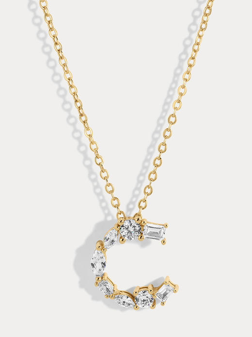 订购8周到｜Lili Claspe-Mavis Letter-字母 金色 锆石 吊坠 项链［美国设计师］ 商品图2