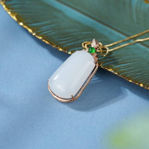 「一口价」【金萃福韵】金镶羊脂玉挂件 商品图2