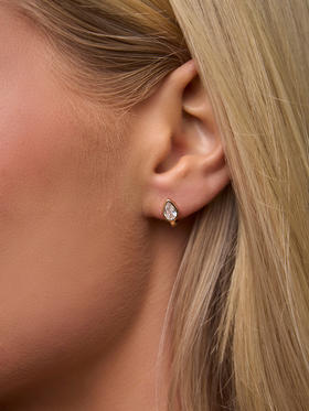 订购8周到｜Lili Claspe-Rhea Pear-金色 锆石 耳环［美国设计师］